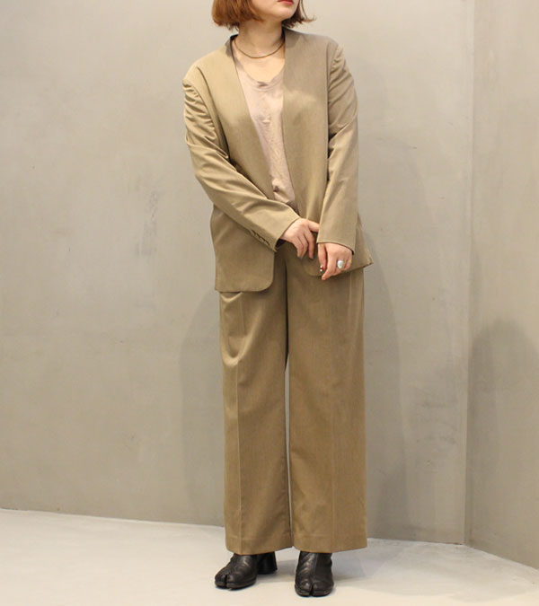 ヘザーカラーレスジャケット Heather Collarless Jacket/TODAYFUL 