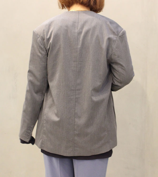 ヘザーカラーレスジャケット Heather Collarless Jacket/TODAYFUL 