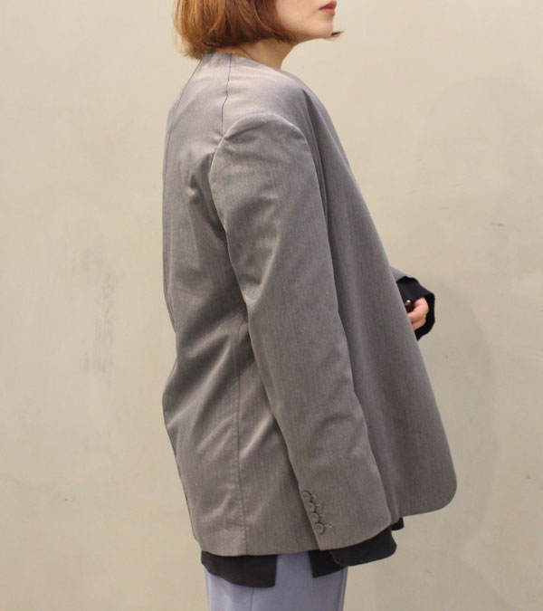ヘザーカラーレスジャケット Heather Collarless Jacket/TODAYFUL