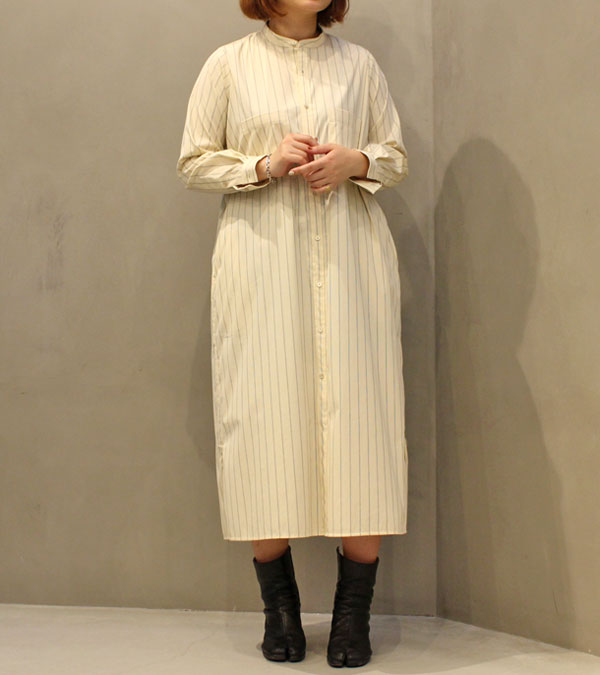 Ticca ティッカ Off Wポケットナローシャツワンピース ストライプ セール商品につき返品不可