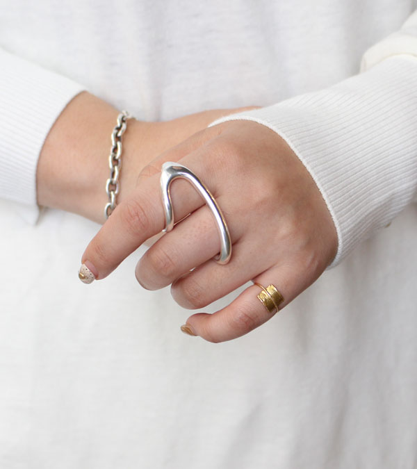 ダブルフィンガーリング Double Finger Ring (Silver925)/TODAYFUL 