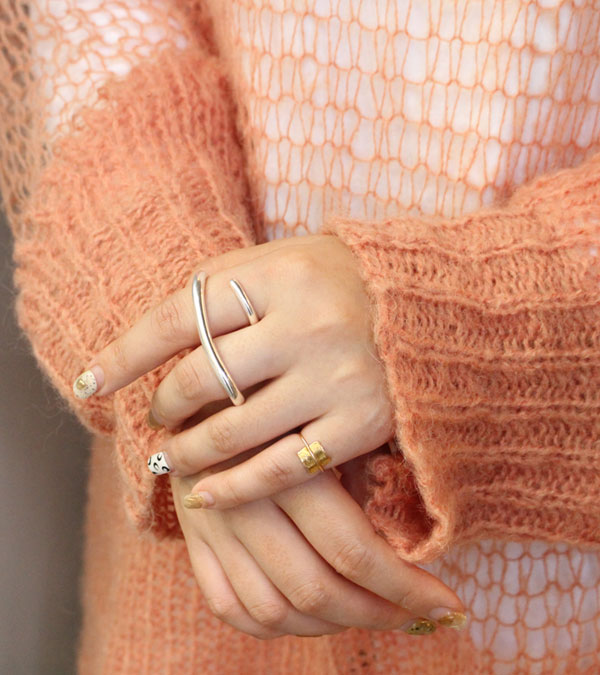 ダブルフィンガーリング Double Finger Ring (Silver925)/TODAYFUL 