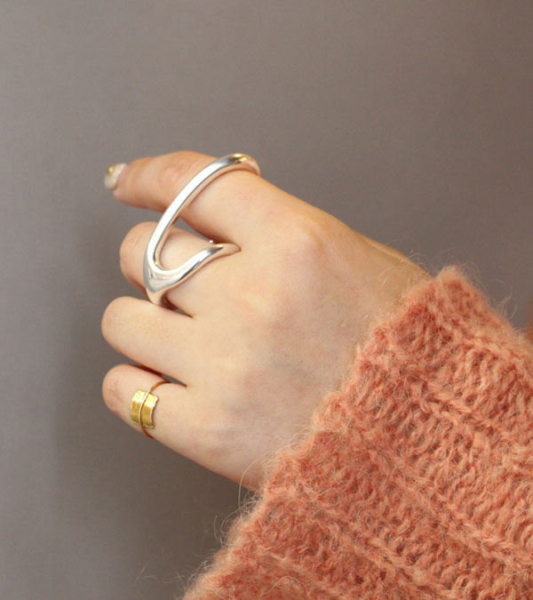 ダブルフィンガーリング Double Finger Ring (Silver925)/TODAYFUL 