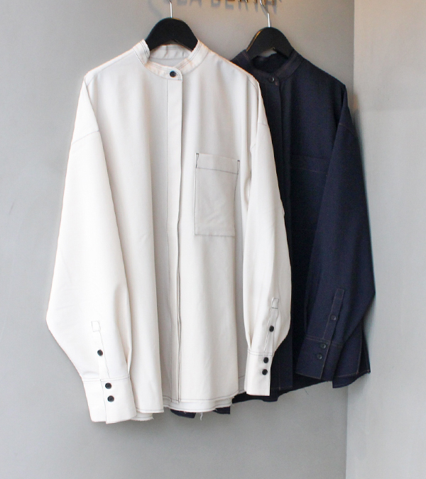 スタンドカラーカットオフシャツ　Standcollar Cutoff Shirts