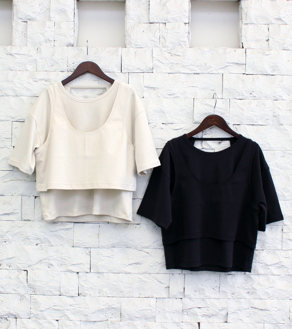 レイヤードカットティーシャツ　Layered Cut T-shirts