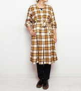 画像: 80%OFF！レーヨンウールチェックコートドレス　rayon wool check coat dress　《セール商品につき返品不可》