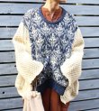 画像1: 30%OFF！アウトサイドノルディックワイドニットトップ(フロント/ノルディック)　circa make outside nordic wide knit top《セール商品につき返品不可》