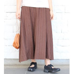 画像: 40%OFF！リネンストライプタックロングスカート《セール商品につき返品不可》