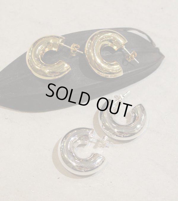 画像1: チャンキーフープピアス　Chunky Hoop Pierce(Silver925)