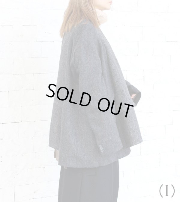 画像3: 30%OFF！ノーカラーワイドジャケット　circa make no collar wide jacket（グレー）《セール商品につき返品不可》