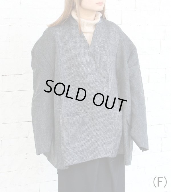 画像10: 30%OFF！ノーカラーワイドジャケット　circa make no collar wide jacket（グレー）《セール商品につき返品不可》