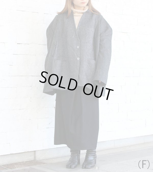 画像11: 30%OFF！ノーカラーワイドジャケット　circa make no collar wide jacket（グレー）《セール商品につき返品不可》