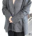 画像6: 30%OFF！ノーカラーワイドジャケット　circa make no collar wide jacket（グレー）《セール商品につき返品不可》