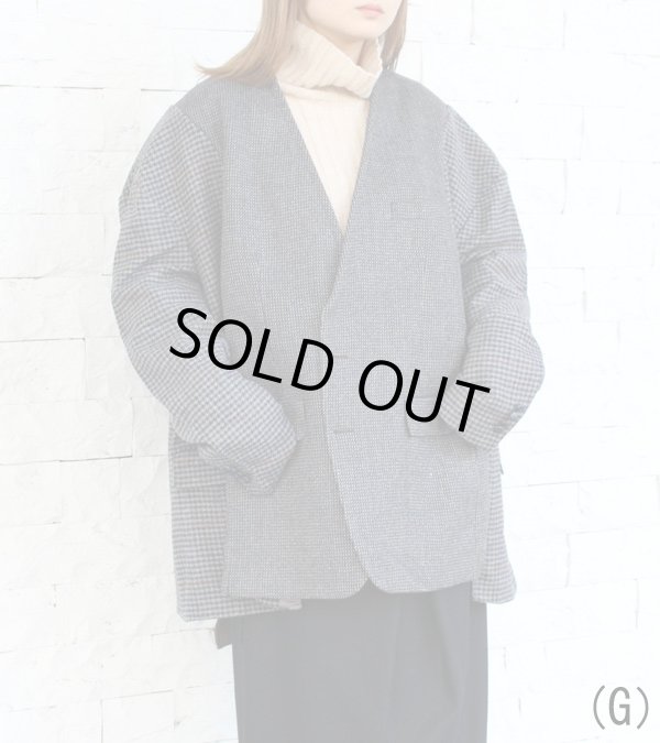 画像17: 30%OFF！ノーカラーワイドジャケット　circa make no collar wide jacket（グレー）《セール商品につき返品不可》