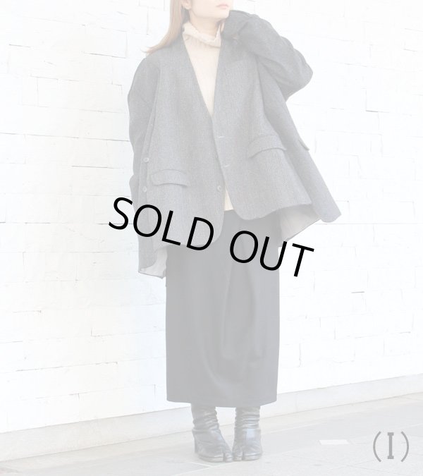 画像2: 30%OFF！ノーカラーワイドジャケット　circa make no collar wide jacket（グレー）《セール商品につき返品不可》