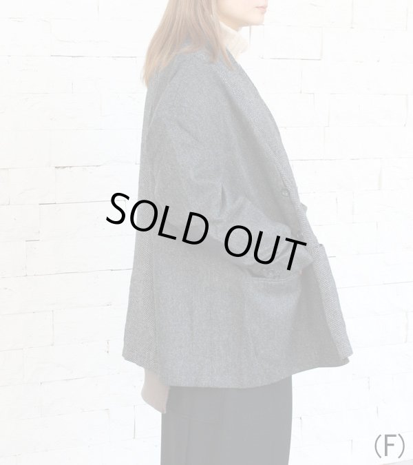 画像12: 30%OFF！ノーカラーワイドジャケット　circa make no collar wide jacket（グレー）《セール商品につき返品不可》