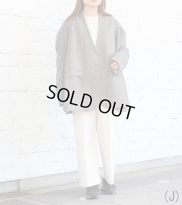 画像34: 30%OFF！ノーカラーワイドジャケット　circa make no collar wide jacket（グレー）《セール商品につき返品不可》
