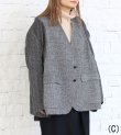 画像15: 30%OFF！ノーカラーワイドジャケット　circa make no collar wide jacket（グレー）《セール商品につき返品不可》