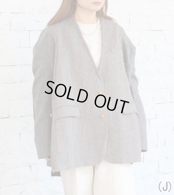 画像33: 30%OFF！ノーカラーワイドジャケット　circa make no collar wide jacket（グレー）《セール商品につき返品不可》