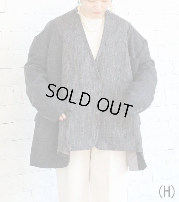 画像24: 30%OFF！ノーカラーワイドジャケット　circa make no collar wide jacket（グレー）《セール商品につき返品不可》