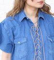 画像8: 20%OFF！レースアップデニムウエスタンシャツ　circa make lace up denim western shirt《セール商品につき返品不可》