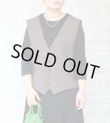画像: 40%OFF！バックレースアップジレ(ブラウングループ)　circa make back lace up gilet《セール商品につき返品不可》