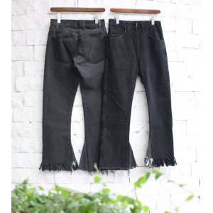 画像: フリンジフレアデニムパンツ（ブラック）　circa make fringe denim pants