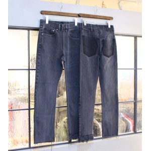 画像: フリンジスリムデニムパンツ(ブラック)　fringe slim denim pants