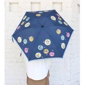 画像: スカーフ柄晴雨兼用折り畳み傘(ウッドハンドル)
