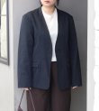 画像2: カラーレスコットンサテンジャケット　Collarless Cottonsatin Jacket