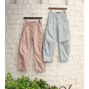 画像: ダスティーダイデニムバレルレグパンツ