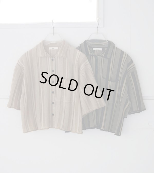 画像1: ストライプニットシャツ　Stripe Knit Shirts