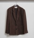 画像1: ボーイフレンドストライプリネンジャケット　Boyfriend Stripe Linen Jacket