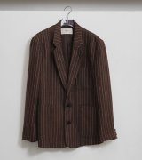 画像: ボーイフレンドストライプリネンジャケット　Boyfriend Stripe Linen Jacket
