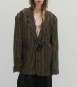 画像10: ボーイフレンドストライプリネンジャケット　Boyfriend Stripe Linen Jacket