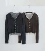 画像: レイヤードクルーネックカーディガン　Layered Crewneck Cardigan
