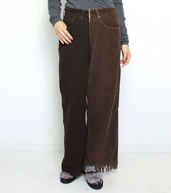 画像1: 50%OFF！スイッチングコーデュロイフリンジパンツ　circa make switching corduroy fringe pants《セール商品につき返品不可》