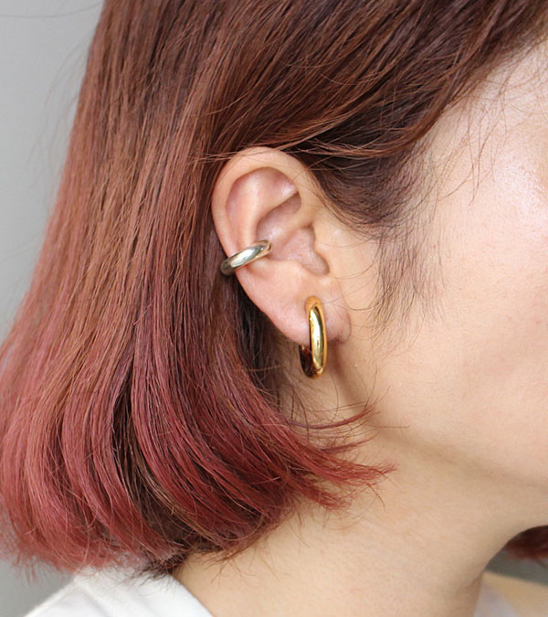 画像2: ラウンドフープイヤーカフ　Round Hoop Earcuff (Silver925)