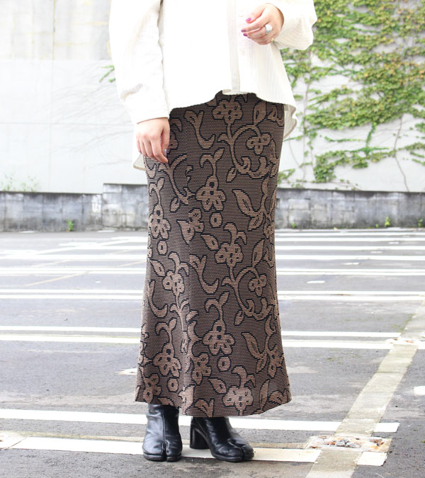 todayful Jacquard Leaf Pencilskirt 38-