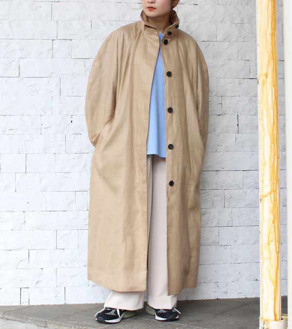 画像1: リネントレンチコート　Linen Trench Coat