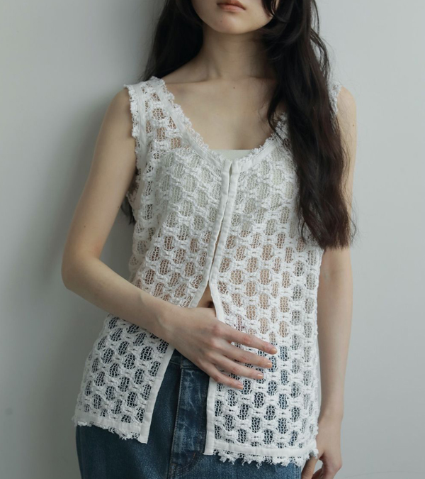 画像1: レーススリーブレストップス　Lace Sleeveless Tops