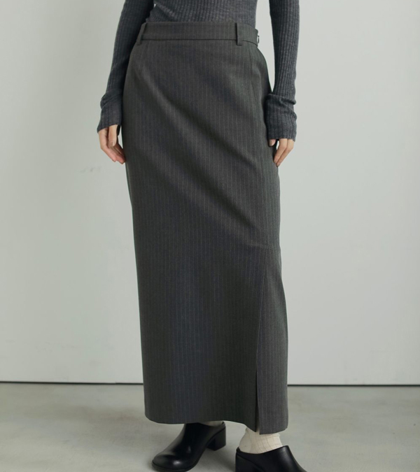 画像1: ヘザーストレッチミドルスカート　Heather Stretch Middleskirt