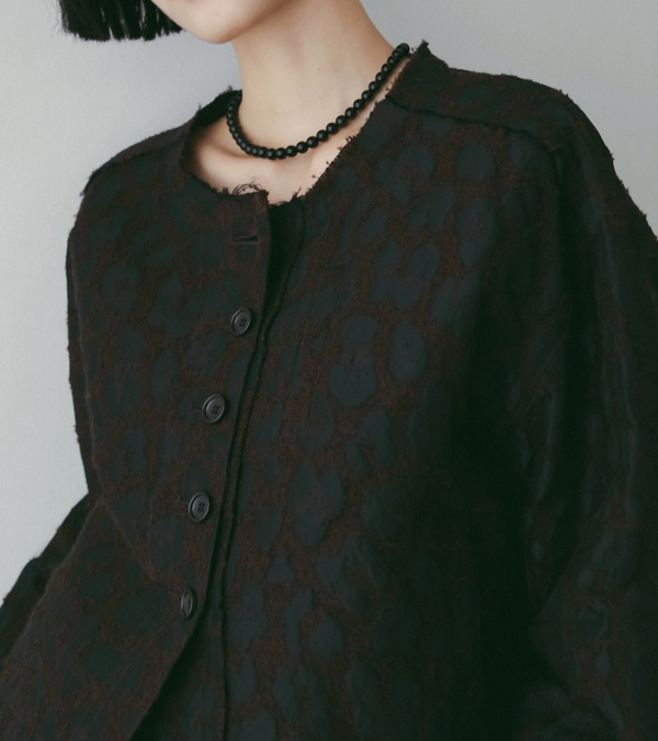 画像1: レオパードジャカードジャケット　Leopard Jacquard Jacket