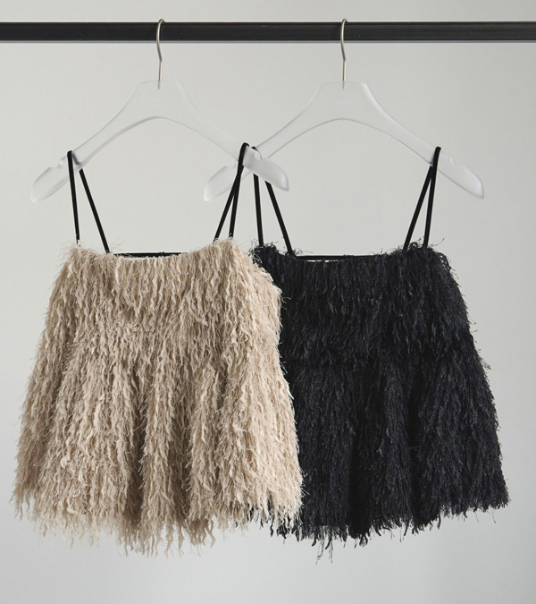 anuke アンヌーク Backopen フェザー キャミソール バックオープンフェザーキャミソール Backopen Feather Camisole