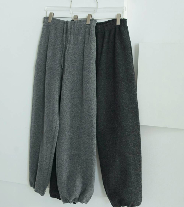 画像1: ドローストリングウールパンツ　Drawstring Wool Pants