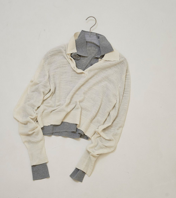 画像2: レイヤードポロニット　Layered Polo Knit