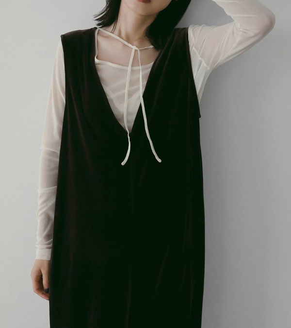 画像10: ベロアVネックコンビネゾン　Velour Vneck Combinaison
