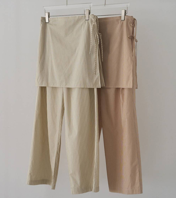 画像1: ストライプレイヤードパンツ　Stripe Layered Pants