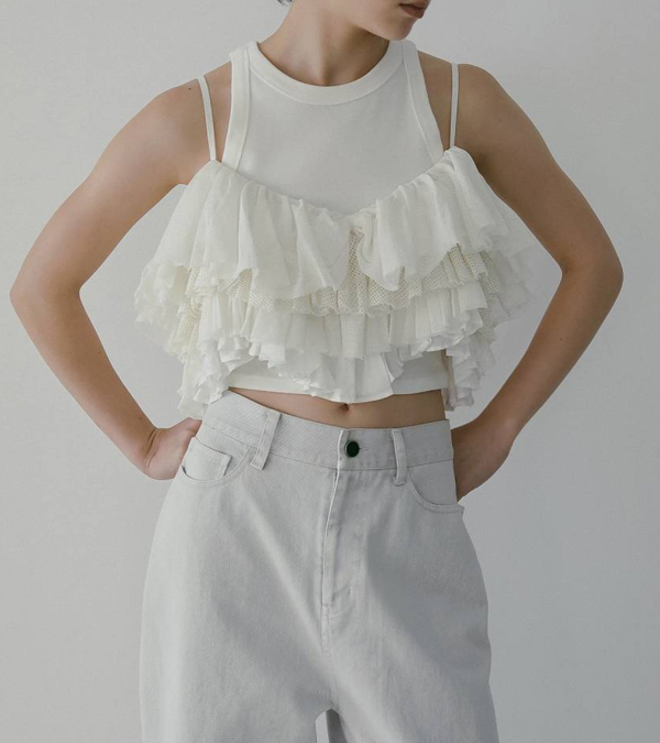 画像6: メッシュフリルキャミソール　Mesh Frill Camisole