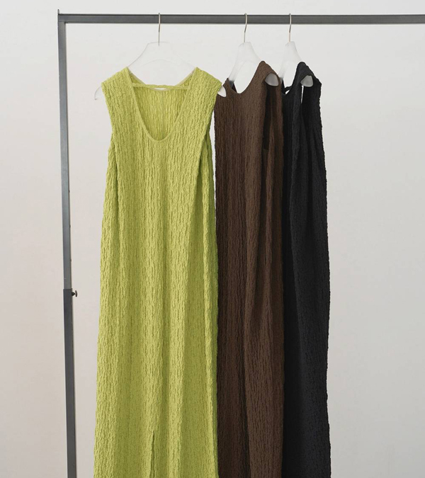 画像1: スリーブレスシャーリングワンピース　Sleeveless Shirring Onepiece